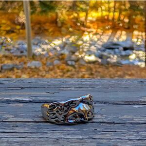 Vintage-Style Jesus Head Flame Ring Size 10 Goth Streetwear